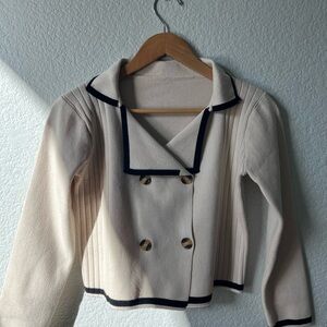 Women's Cream Double-Breasted Blouse. 025